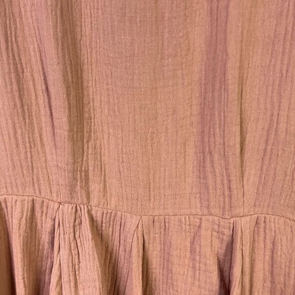 Anthropologie Entro Babydoll Mini Dress BOHO Keyhole Medium NEW Short Sleeves - Picture 2 of 9